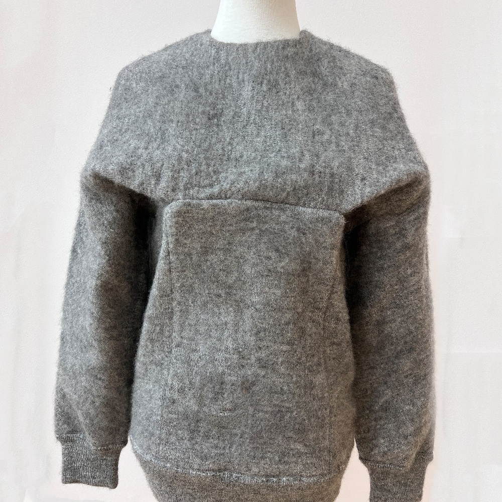 Alexander Wang Gray Wool Mohair Knit Sweatshirt Size P